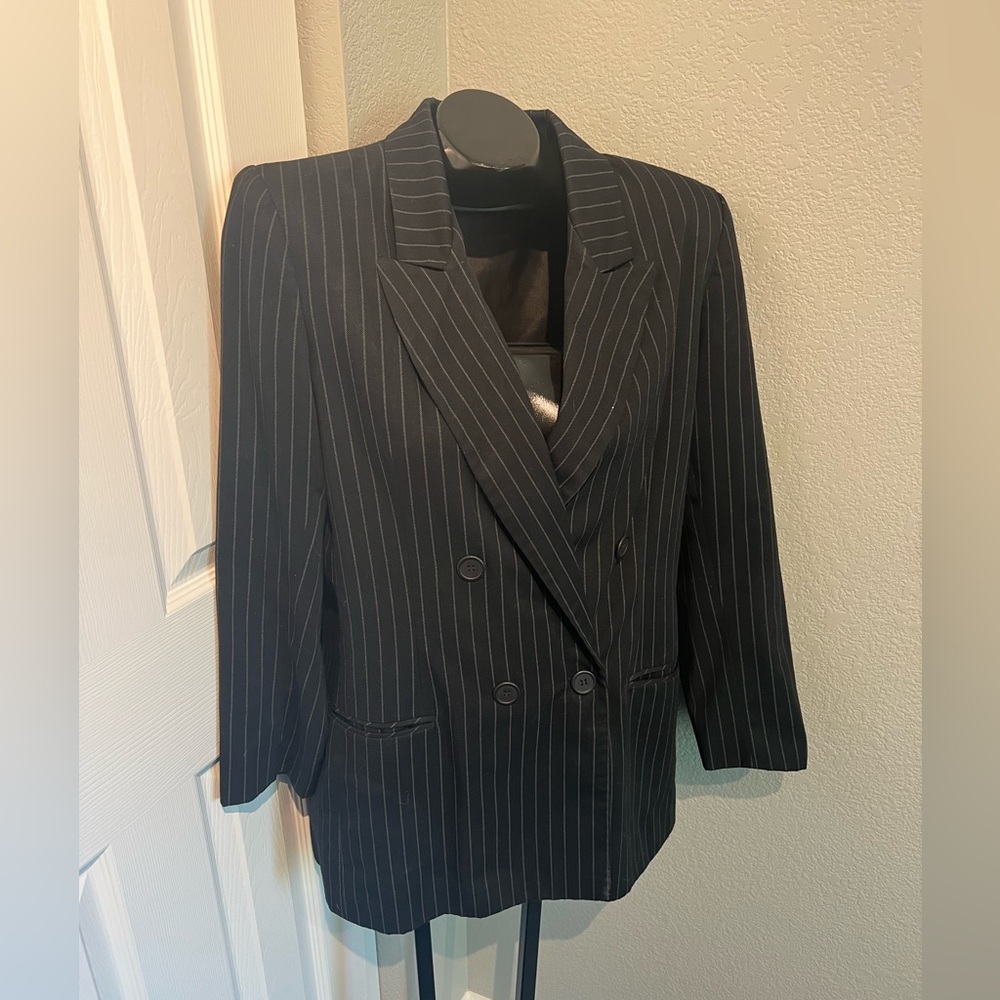 Spiegel pinstriped women’s business blazer jacket 12